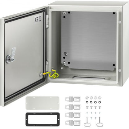 12x12x6'' NEMA 4X Steel Electrical Box, IP66 Waterproof & Dustproof Enclosure, Heavy-Duty