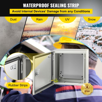 12x12x6 NEMA 4X Steel Electrical Box IP66 Waterproof  Dustproof Enclosure HeavyDuty 4