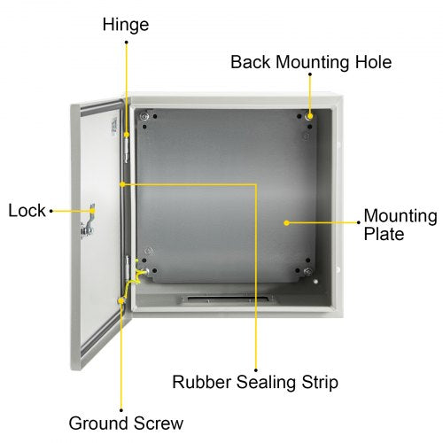 12x12x6 NEMA 4X Steel Electrical Box IP66 Waterproof  Dustproof Enclosure HeavyDuty 7