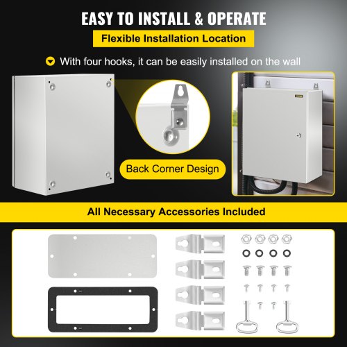 20 X 16 X 10 NEMA 4X Steel Electrical Enclosure IP66 Waterproof  Dustproof Electrical Box 6