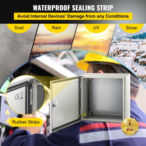 16x16x8 NEMA 4X Steel Electrical Box IP66 Waterproof  Dustproof Enclosure IndustrialGrade 4