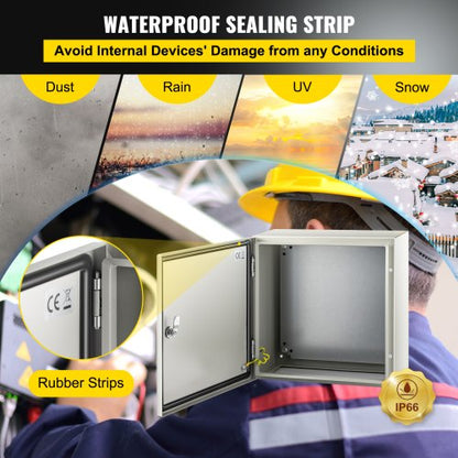 16x16x8 NEMA 4X Steel Electrical Box IP66 Waterproof  Dustproof Enclosure IndustrialGrade 4