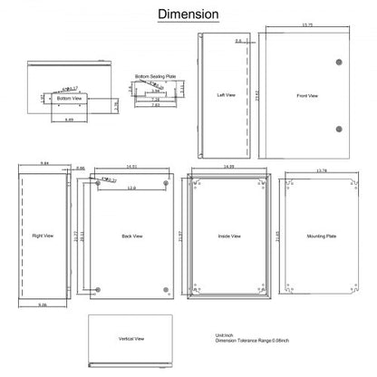 IndustrialGrade Steel Electrical Box 24x16x10 Inches IP66 Waterproof  Dustproof Enclosure 8