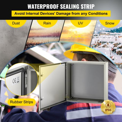 24x24x8 NEMA 4X Steel Electrical Box IP66 Waterproof  Dustproof Enclosure IndustrialGrade Outdoor 4