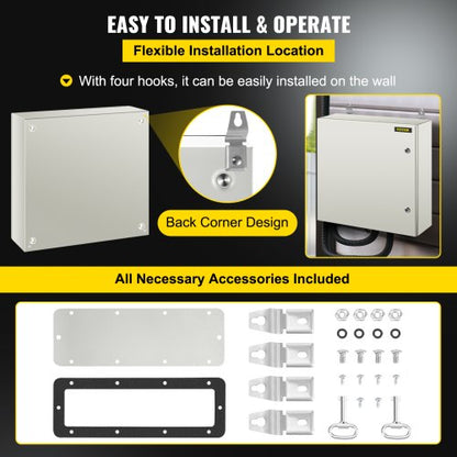 24x24x8 NEMA 4X Steel Electrical Box IP66 Waterproof  Dustproof Enclosure IndustrialGrade Outdoor 6