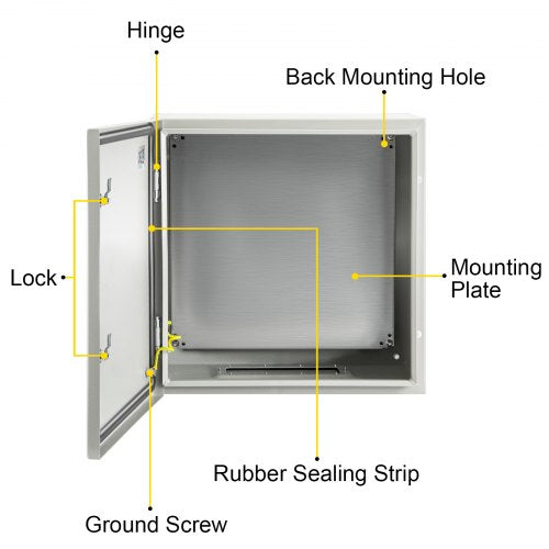 24x24x8 NEMA 4X Steel Electrical Box IP66 Waterproof  Dustproof Enclosure IndustrialGrade Outdoor 7