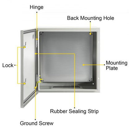 24x24x8 NEMA 4X Steel Electrical Box IP66 Waterproof  Dustproof Enclosure IndustrialGrade Outdoor 7