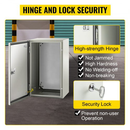 Industrial Steel Electrical Box (20x12x10 Inches), 4X Rated, IP66 Waterproof Enclosure with Removable Backplate