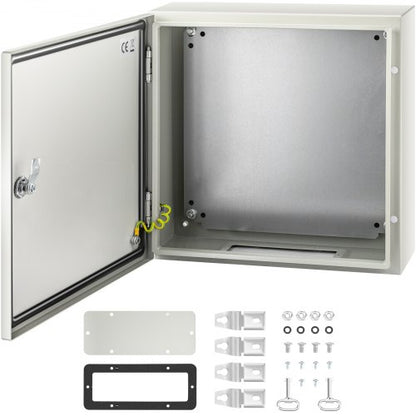 16" x 16" x 6" 4X Steel Electrical Enclosure, IP66 Waterproof & Dustproof Junction Box with Mounting Plate