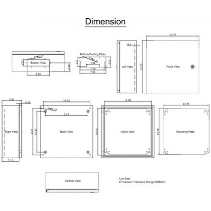 16 X 16 X 6 4X Steel Electrical Enclosure IP66 Waterproof  Dustproof Junction Box With Mounting Pla 8