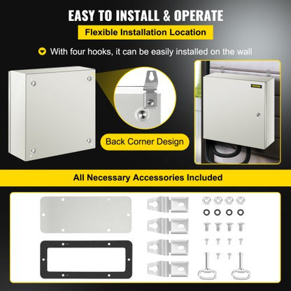 HeavyDuty 20x20x6 Steel Enclosure 4X Rated IP66 Waterproof Electrical Junction Box For Secure Indoo 6