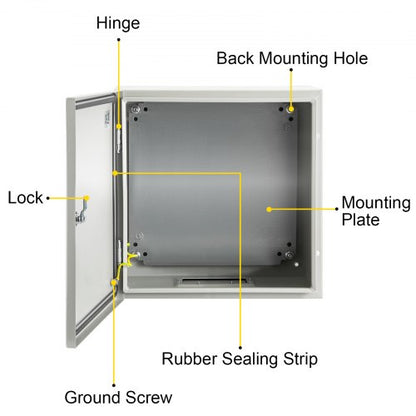 HeavyDuty 20x20x6 Steel Enclosure 4X Rated IP66 Waterproof Electrical Junction Box For Secure Indoo 7