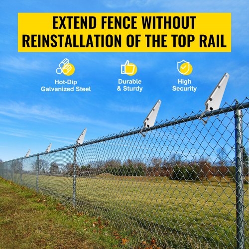 Barbed Wire Arm Set Of 10 HotDip Galvanized Steel Extend Arms For 138 Top Rail Chain Link Fence 3