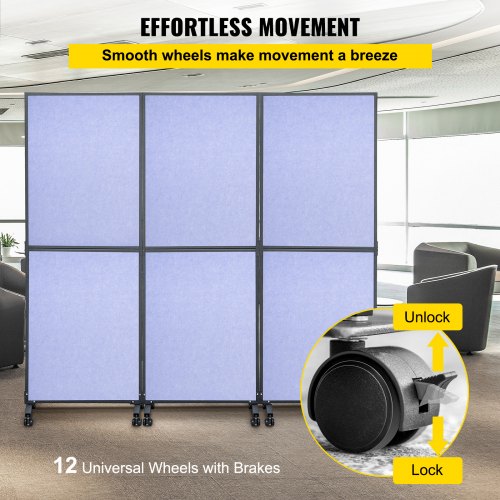 Acoustic Office Room Dividers 3Pack 72 X 66 Polyester  Steel Partition Walls To Reduce Noise 6