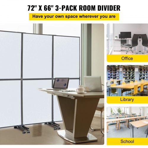 Acoustic Room Divider 3Pack Office Partition Wall Panel Set 72 X 66  Soundproof Mobile  Tackable Fo 2
