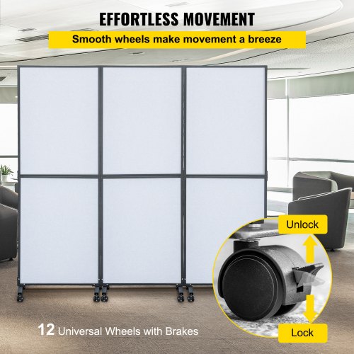 Acoustic Room Divider 3Pack Office Partition Wall Panel Set 72 X 66  Soundproof Mobile  Tackable Fo 6