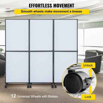 Acoustic Room Divider 3Pack Office Partition Wall Panel Set 72 X 66  Soundproof Mobile  Tackable Fo 6
