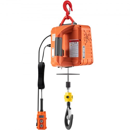 Electric Hoist Winch, Portable Winch Crane with Lift, Wire & Wireless Remote Control, Safety Overload Protection