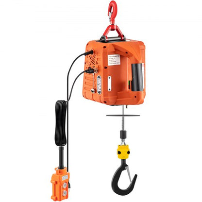 Electric Hoist Winch, Portable Winch Crane with Lift, Wire & Wireless Remote Control, Safety Overload Protection