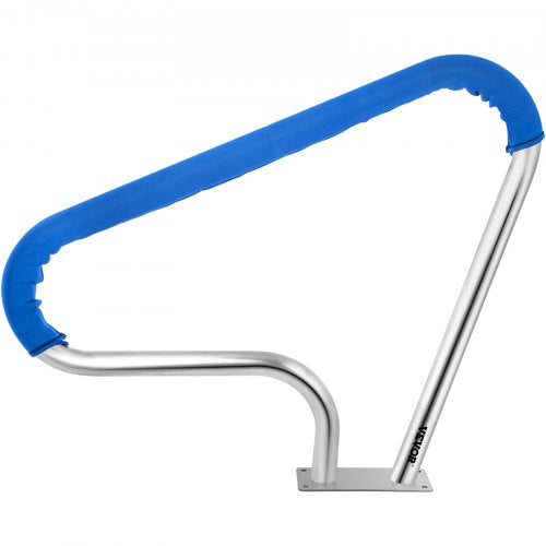 Pool Rail Stainless Steel Railing, Heavy-Duty 250LBS Pool Handrail with Anti-Slip Blue Grip & Complete Mounting Kit