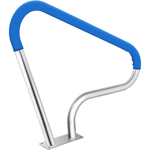 Pool Rail Stainless Steel Railing, Heavy-Duty 250LBS Pool Handrail with Anti-Slip Blue Grip & Complete Mounting Kit