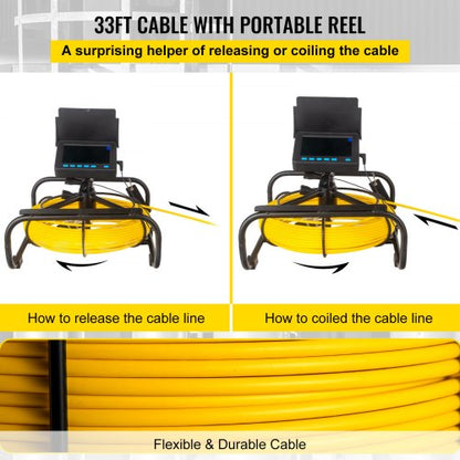 Sewer Camera With LCD Screen Waterproof IP68 Pipeline Inspection Camera With DVR Snake Cable  LED L 5