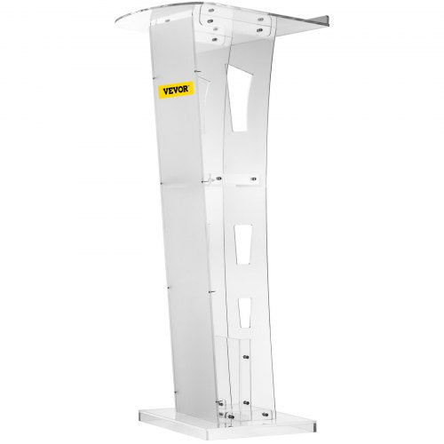 Acrylic Podium for Church, Thick Plexiglass Lectern with Table, Clear Acrylic Pulpit for Recital, Speech