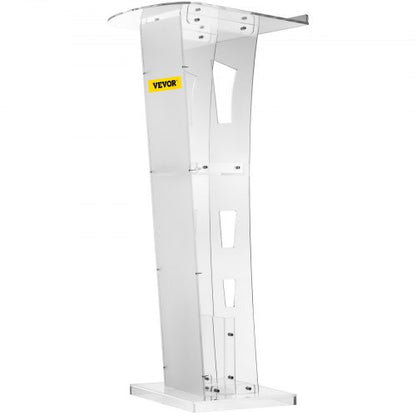 Acrylic Podium for Church, Thick Plexiglass Lectern with Table, Clear Acrylic Pulpit for Recital, Speech