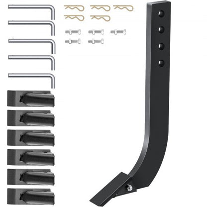Scarifier Shank for Box Blade, Adjustable Ripper Shanks with 4 Holes, Tapered Teeth & Mounting Pins for Plowing