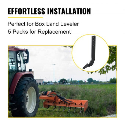 Scarifier Shank for Box Blade, Adjustable Ripper Shanks with 4 Holes, Tapered Teeth & Mounting Pins for Plowing