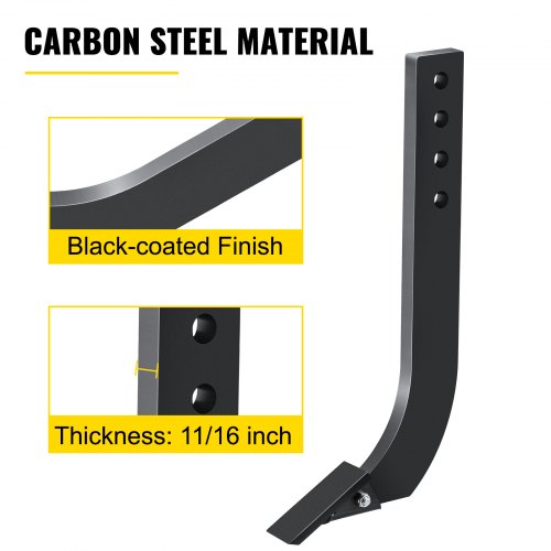 Scarifier Shank for Box Blade, Adjustable Ripper Shanks with 4 Holes, Tapered Teeth & Mounting Pins for Plowing