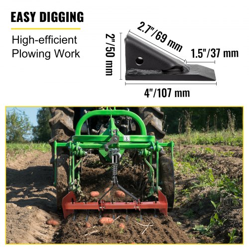 Scarifier Shank for Box Blade, Adjustable Ripper Shanks with 4 Holes, Tapered Teeth & Mounting Pins for Plowing