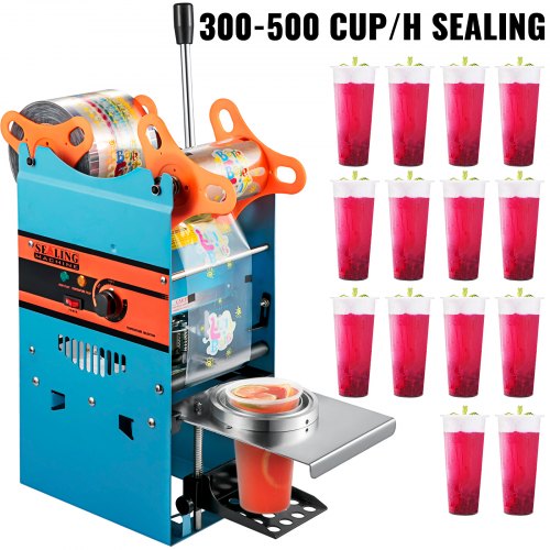 Manual Boba Tea Sealer Machine, Manual Tea Cup Sealer for Bubble Milk Tea, Cup Diameter Cup Sealing Machine
