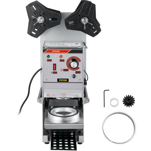 Semi-Automatic Cup Sealing Machine, Boba Tea Cup Sealer with Adjustable Tray for Milk Tea & Smoothies
