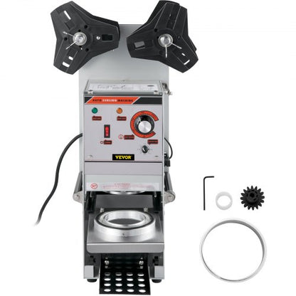 Semi-Automatic Cup Sealing Machine, Boba Tea Cup Sealer with Adjustable Tray for Milk Tea & Smoothies