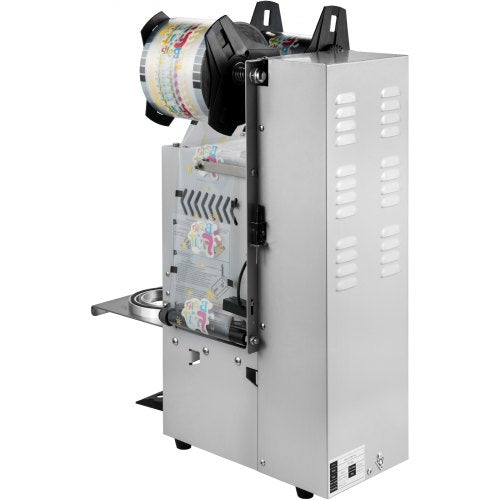 Semi-Automatic Cup Sealing Machine, Boba Tea Cup Sealer with Adjustable Tray for Milk Tea & Smoothies