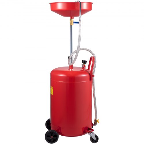 Waste Oil Drain Tank, Portable Air Operated Oil Drainer with Adjustable Funnel and Wheels for Efficient Fluid Transfer