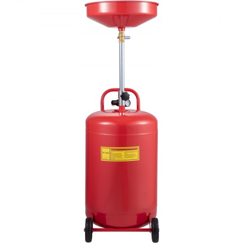 Waste Oil Drain Tank, Portable Air Operated Oil Drainer with Adjustable Funnel, Pressure Regulating Valve