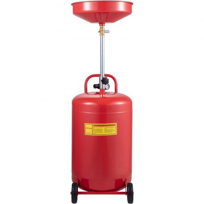 Waste Oil Drain Tank, Portable Air Operated Oil Drainer with Adjustable Funnel, Pressure Regulating Valve