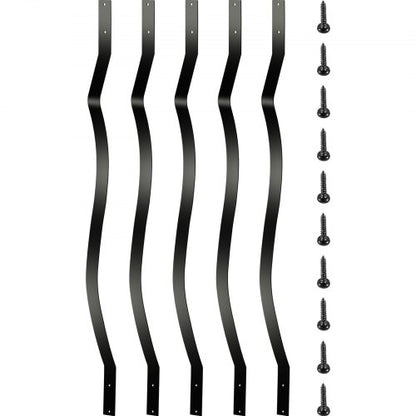 Stylish Matte Black Deck Balusters, 51-Pack 32.25" Aluminum Alloy Spindles for Outdoor Stair, Porch & Deck Railing