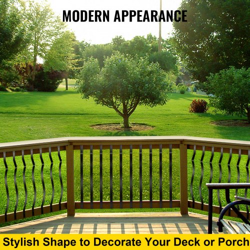 3225 Metal Deck Spindles 26Pack WaveDesign Aluminum Alloy Balusters For Porch Stair  Deck Railings 5