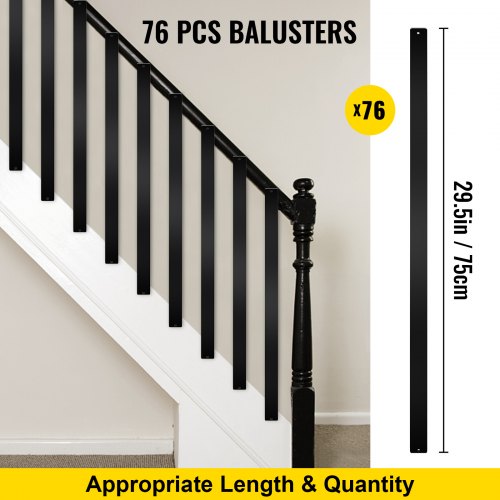 Stylish Baluster For Outdoor Stair Deck Porch 76Pack RustProof Aluminum Alloy Deck Spindles With Sc 3