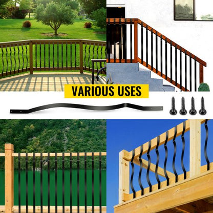 26-Pack Iron Deck Railing Balusters, 32.25 Staircase Baluster with Screws for Wood & Composite Deck