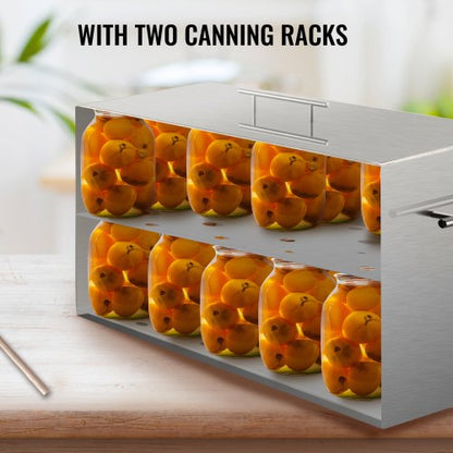 304 Food Grade Stainless Steel Water Bath Canner, 15-Quart Large Stock Pot with Dual Canning Racks