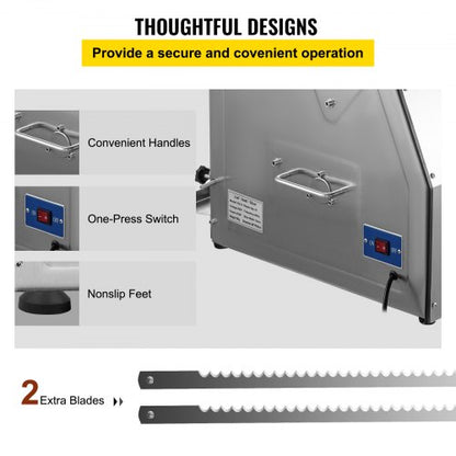 Thickness Commercial Toast Bread Slicer Electric Bread Cutting Machine Loaf  Toast Cutter For Baker 6