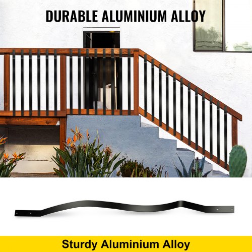 Metal Deck Balusters, Black Aluminum Alloy Stair Railing Spindles with Screws for Wood & Composite Deck, Stylish Outdoor