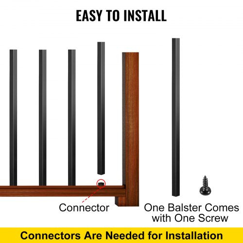32 X 08 Aluminum Deck Balusters 101Pack PowderCoated Square Spindles For Stair Railing Porch  Compo 6