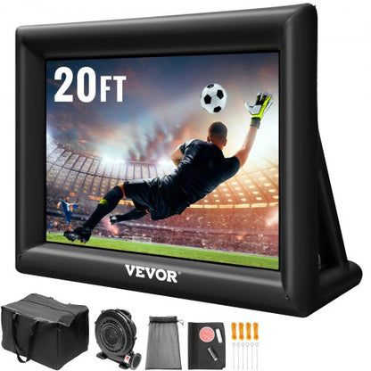 20FT Inflatable Movie Screen Giant 240 Outdoor Projection Screen With Builtin 350W Air Blower Oxfor 1
