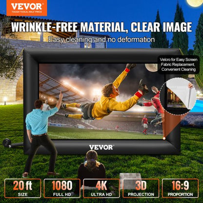 20FT Inflatable Movie Screen Giant 240 Outdoor Projection Screen With Builtin 350W Air Blower Oxfor 2
