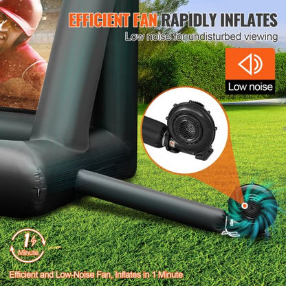 20FT Inflatable Movie Screen Giant 240 Outdoor Projection Screen With Builtin 350W Air Blower Oxfor 3